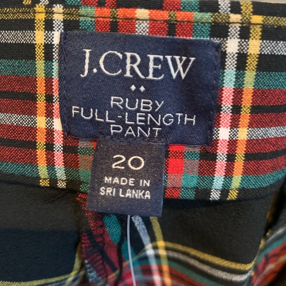 NWT J.Crew Stewart plaid full length trousers. Size 20. - Picture 6 of 7